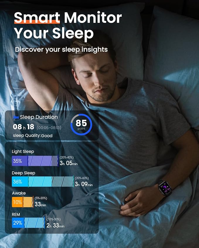 Smart Watch for Women for iPhone&Android: 100 Day+Battery Life, Smart Watch Bluetooth Call with 24/7 SpO2 Sleep Heart Rate Monitor, IP68 Waterproof,Fitness Tracker with 120+Sport,Reloj Black 2 Bands