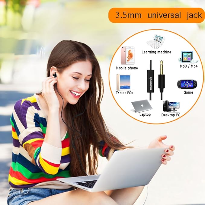 MAXROC Sleep Earplugs - Noise Isolating Ear Plugs Sleep Earbuds Headphones with Unique Total Soft Silicone Perfect for Insomnia, Side Sleeper, Snoring, Air Travel, Meditation & Relaxation(Black)