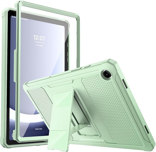 MoKo Case Fit Galaxy Tab A9 Plus 11-Inch 2023 (SM-X210/X216/X218), Shockproof Full Body Rugged Stand Back Cover Built-in Screen Protector Fit Galaxy Tab A9+ 11" 2023, Light Green