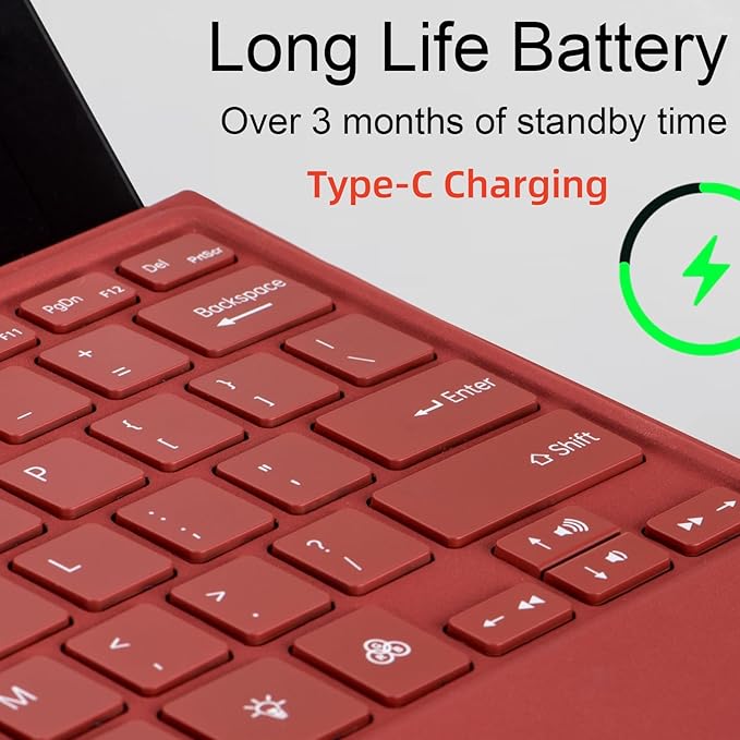 mobee Type Cover for Microsoft Surface Pro 13 inch, Compatible with Surface Pro 13"(11th Edition) / Pro 11 / Pro 10 / Pro 9 / Pro 8 / Pro X, Slim Keyboard with Trackpad Mouse, Backlit, & Pen Holder