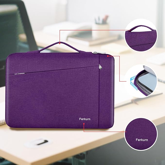 Ferkurn Laptop Case Sleeve for Men Women Chromebook Case Compatible with MacBook Air/Pro Lenovo Surface HP Dell ASUS Acer, 13.3 inch, Purple