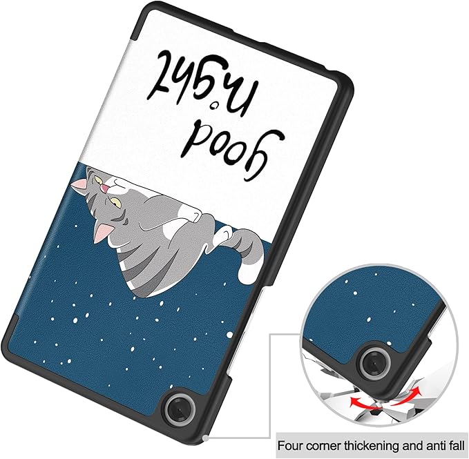 Case for Lenovo Tab One 8.7'' / Tab K9 Case, Folding Folio Ultra-Thin PU Leather Stand Case Cover with Auto Wake/Sleep for Lenovo Tab K9 8.7 Inch Lazy Cat