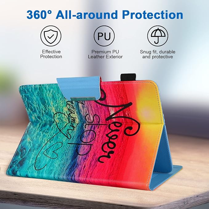 JZCreater 10 Inch Tablet Case, Universal 10 10.1 Inch Android Tablet Cover, Multi-Angle Viewing Stand Case for 9.5-10.5 Inch Tablet,Dream