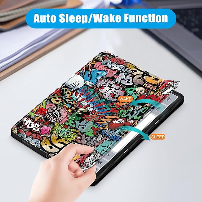 Case for Lenovo Tab P12 12.7 Inch 2023 Tablet, Smart Soft TPU Back Shell Cover with Auto Wake/Sleep Function,Graffiti