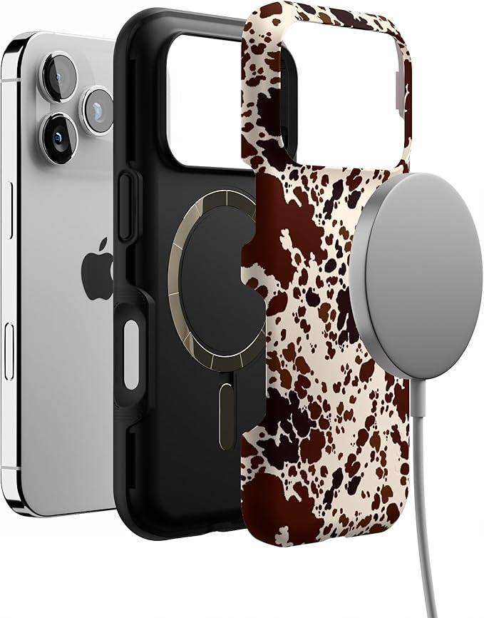 Casely iPhone 17 Pro Case | Cowgirl Envy | Cow Print | Bold Protective Design | Compatible with MagSafe