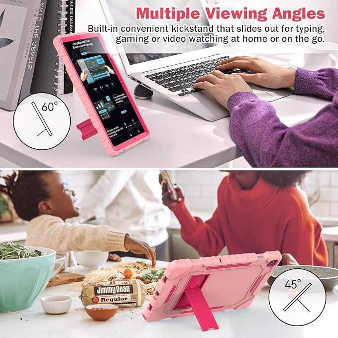 Grifobes for Samsung Galaxy Tab A9 Plus 11 Inch 2023 Cases, Heavy Duty Shockproof Rugged Cover for New Samsung Tablet A9+ 11" Case (SM-X210/X216/X218) with Kickstand for Kids, Rose Gold
