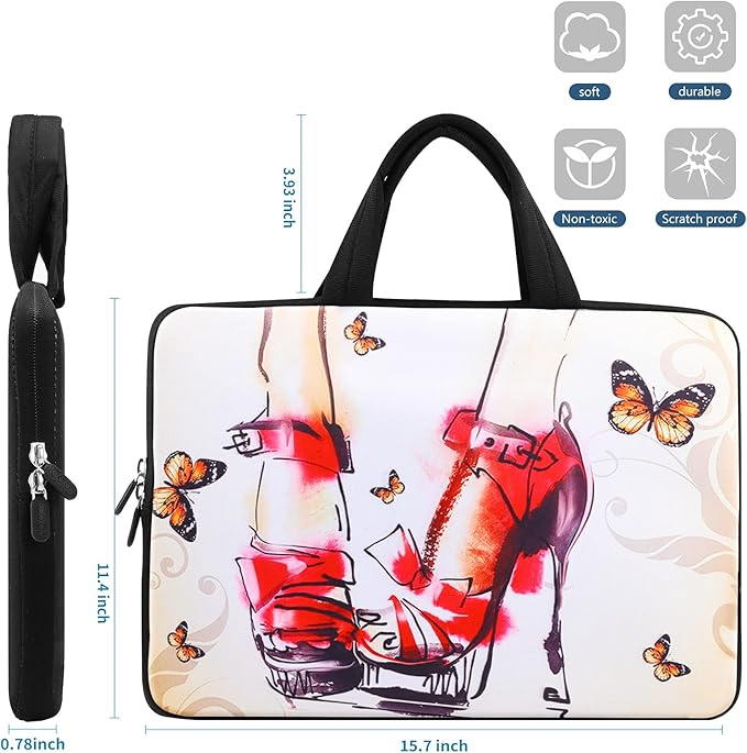 icolor 14 15 15.4 15.6 inch Laptop Handle bag Computer Protect Case Pouch Holder Notebook Sleeve Neoprene Cover Soft Carring Travel Case for Dell Lenovo Toshiba HP Chromebook ASUS Acer Shoes ICB-12