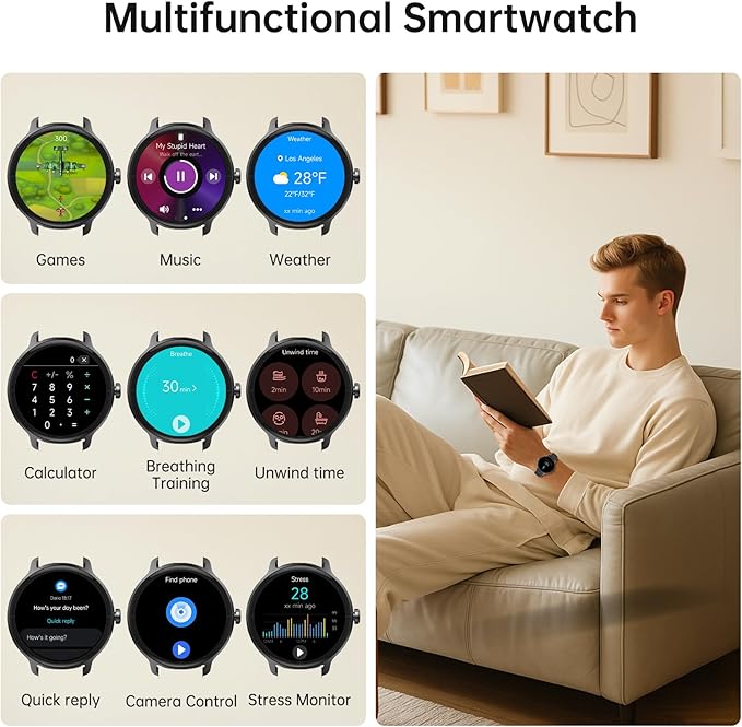 Smart Watch for Men Women(Answer/Make Calls), Smartwatch Built-in AI Voice, 1.27" HD Fitness Tracker with Heart Rate/Sleep/Step/SpO2 Monitor, 100+ Sports Modes, IP68 Waterproof Watch for Android iOS