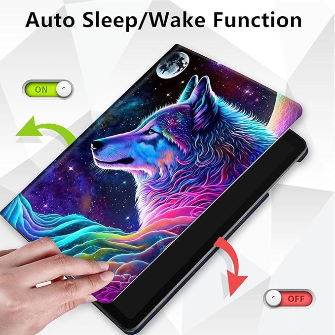 Case for Lenovo Tab P11 Plus Case 2021 (TB-J616F / J616X), 360 Degree Rotating Folding Stand,with Auto Sleep/Wake Case for Lenovo Tab P11 11” 2020 (TB-J606F TB-J606X),Nebula/Galaxy Wolf