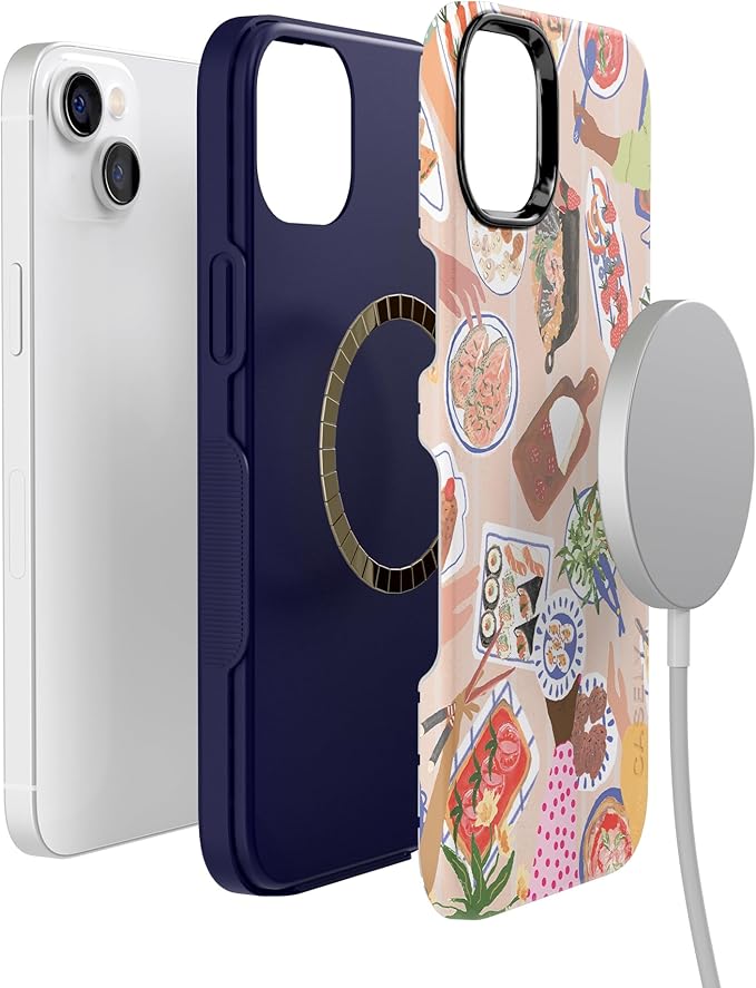 Casely iPhone 14 Case | Picnic Party | Painted Collage | Compatible with MagSafe | Bold Protective Design