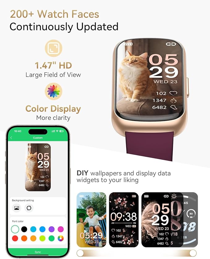 Fitness Tracker Watch, Smart Watches for Women with Heart Rate/Blood Oxygen/Sleep Monitor, 20+ Sports Modes Fitness Watches for Women/Men, Activity & Step Tracker Smart Watch for Android/iOS Phones