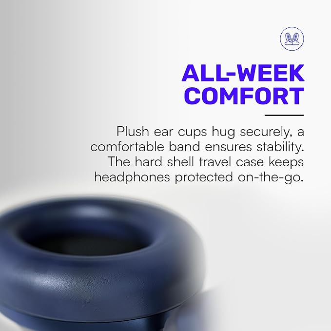 Raycon Pro Headphones with 60 Hours of Battery, 6 Mics, Active Noise Cancellation, Awareness Mode, Multipoint Connectivity (Storm Blue)