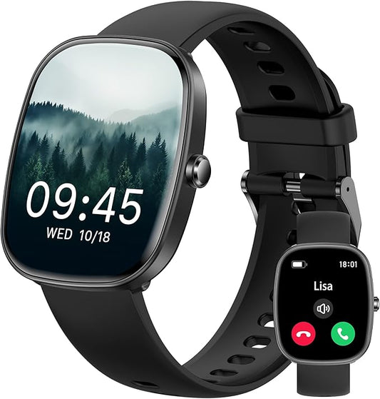 Smart Watch for Men Women Make/Answer Calls,1.83"Fitness Tracker with Sleep Tracker/Blood Pressure/Heart Rate Monitor,Pedometer,100+ Sport Modes,IP68 Waterproof,350 Mah, Compatible with Android&iPhone