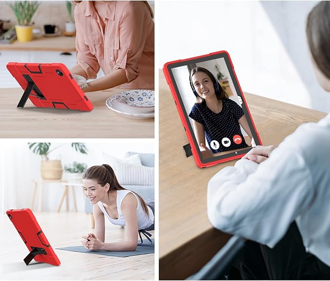 Case for Galaxy Tab A9 Plus 11 inch (2023), High Impact Protective Heavy Duty Shockproof Kickstand Cover for Samsung Galaxy Tab A9+ Plus 11" Model (SM-X210/X215/X216), Red+Black
