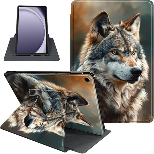 Case for Samsung Galaxy Tab A9+/A9 Plus 11 Inch 2023 Tablet Case, 360 Degree Rotating Folio Stand Smart Cover for Galaxy Tab A9+ Tablet SM-X210/X216/X218, Auto Sleep/Wake, Wolf 4