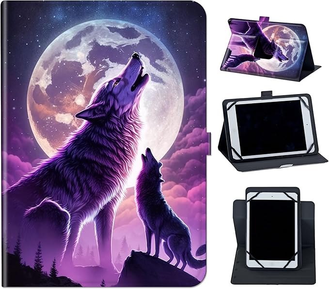 Case for Lenovo Tab P11 Pro Gen 2 11.2" 2022,Mxfdegf 360 Degree Rotating Stand and Magnetic Closure Case for 11.2 inch Lenovo Tab P11 Pro 2nd Generation,Cool Wolf Moon
