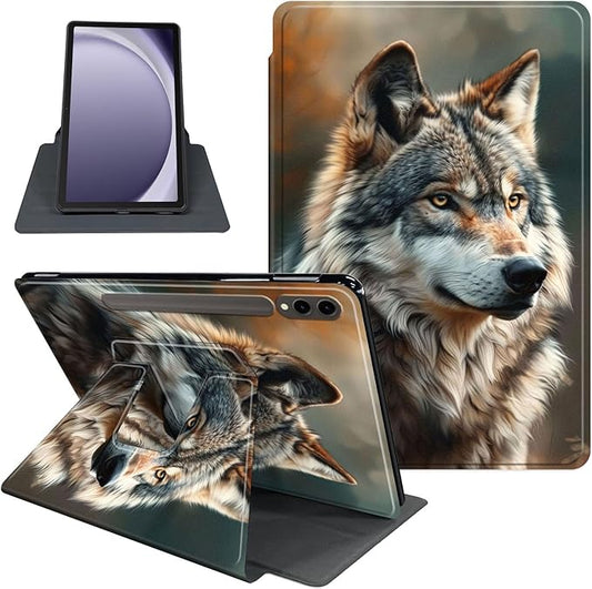 Case for Samsung Galaxy Tab S10 Ultra/Tab S9 Ultra 14.6-Inch, 360 Degree Rotating Folio Stand Smart Cover for Galaxy Tab S10 Ultra/ S9 Ultra 14.6'', Auto Sleep/Wake, Wolf 4