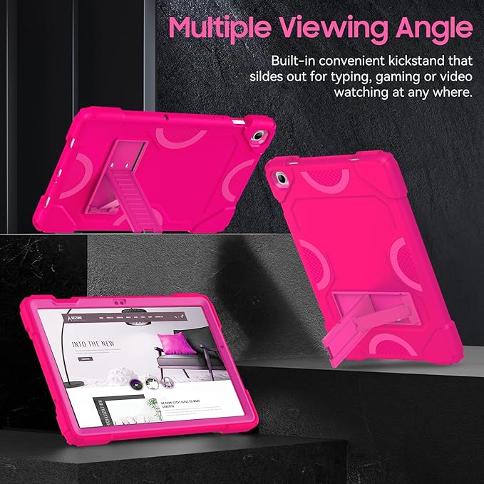 Case for Samsung Galaxy Tab A9+ 11 Inch 2023 Model (X210/X216/X218), Heavy Duty Shockproof Rugged Protective Case for Galaxy Tab A9 Plus Tablet (Hot Pink)