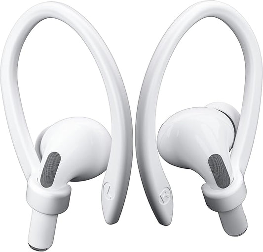 2 Pairs AirPods Ear Hooks for AirPods Pro 3, AirPods Pro 2, AirPods Pro, AirPods 4, 3, 2 & 1, Upgraded Anti Slip Sports Clip Hooks for AirPods 1, 2, 3, 4,Pro, Pro 2, Pro 3 – White