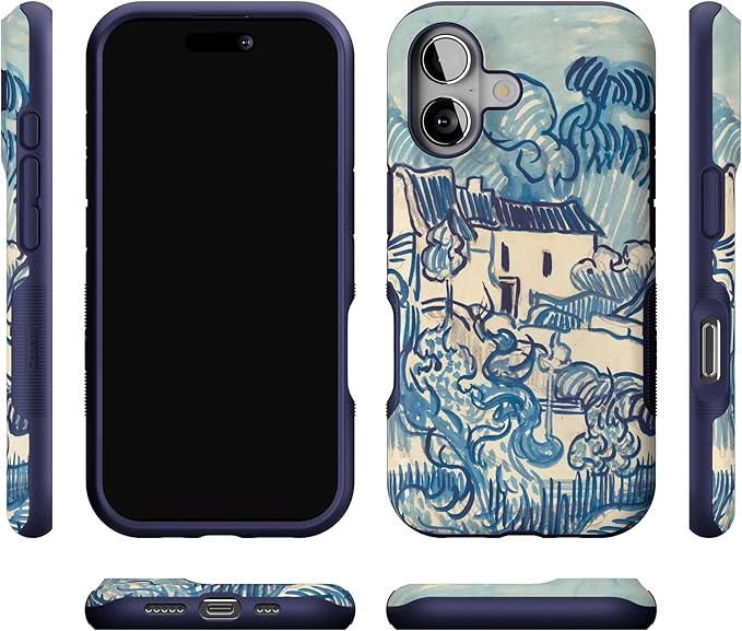 Casely iPhone 17 Case | Van Gogh | Landscape with Houses | Bold Protective Design | Compatible with MagSafe