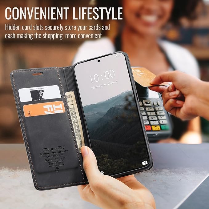 for Xiaomi 14T Pro Case, Flip Wallet Leather Case with Card Holder Magnetic Closure Shockproof Kickstand Protective Phone Cases Cover for Xiaomi mi 14T Pro, Black