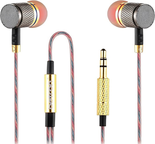 Betron YSM1000 Earphones in Ear Headphones Wired 3.5mm Jack Tangle-Free Cable Case and Noise Isolating Earbuds