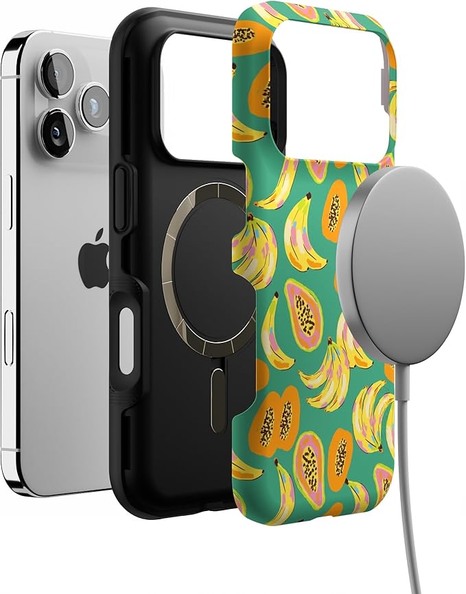 Casely iPhone 17 Pro Case | Papaya Palms | Dippin' Daisy's Tropical Vacation | Bold Protective Design | Compatible with MagSafe