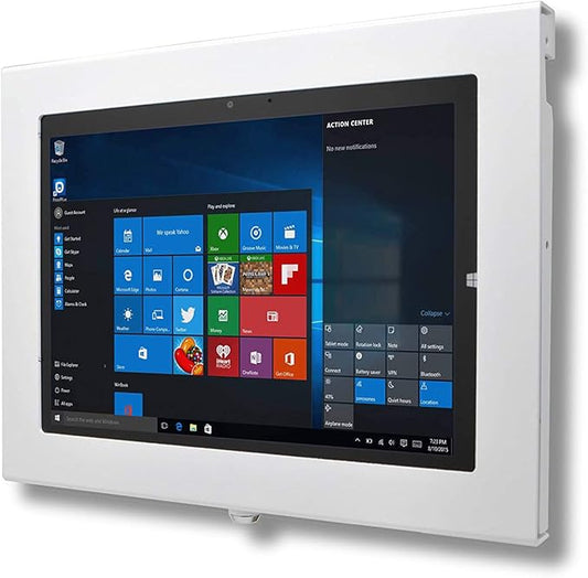 TABcare Locking Anti-Theft Security Metal Case for Microsoft Surface Pro 2 3 4 5 6 7 X Go Tablet Supports VESA, Wall Mount (Surface Pro X, White)