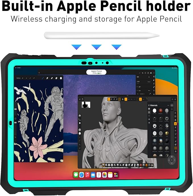 for iPad Pro 11 Case 2024 - Waterproof Case for iPad Pro 11 Inch M4 (5th Generation), Full Body Protection Case Shockproof Dust-Proof with Pencil Holder