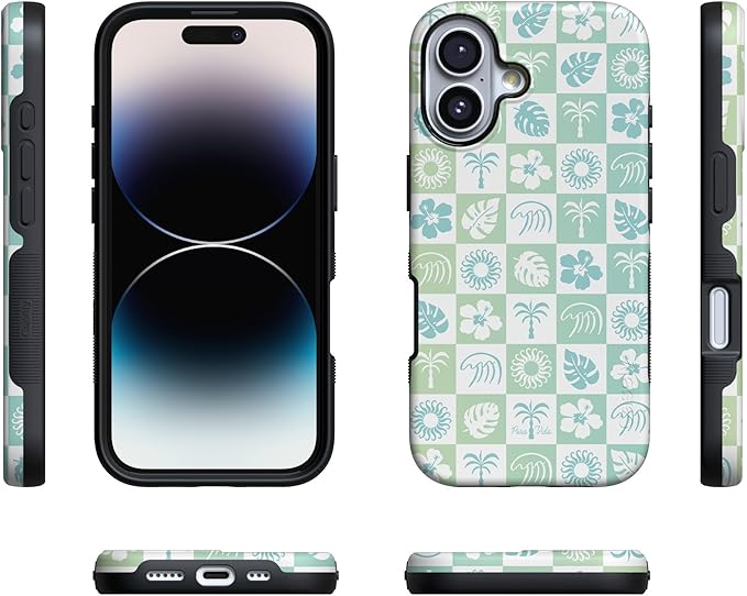 Casely iPhone 17 Case | Coastal Checkers | Pura Vida | Compatible with MagSafe | Bold Protective Design