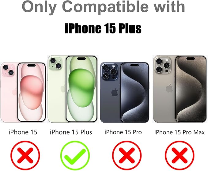 MOWIME Magnetic Case for iPhone 15 Plus [Compatible with Magsafe] [Cute Fashion Fluorescent Design] [1 Screen Protector] Slim Translucent Matte Case for iPhone 15 Plus 6.7" 2023, Purple