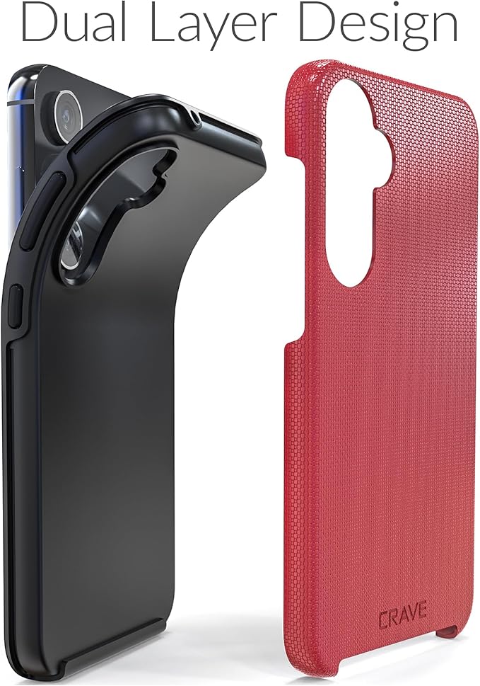 Crave Dual Guard Compatible with Samsung Galaxy S23 FE Case - Shockproof Protection with Dual Layer Design, Red