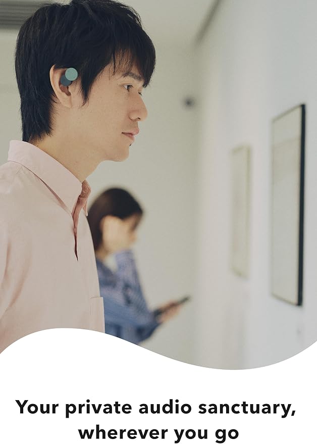 nwm DOTS Wireless On-Ear Speakers (Open Ear Earphones) Sound Leakage suppressed (PSZ Technology - Bone Conduction Alternative) with Optimal Microphone Function Designed in Japan | Moss Green