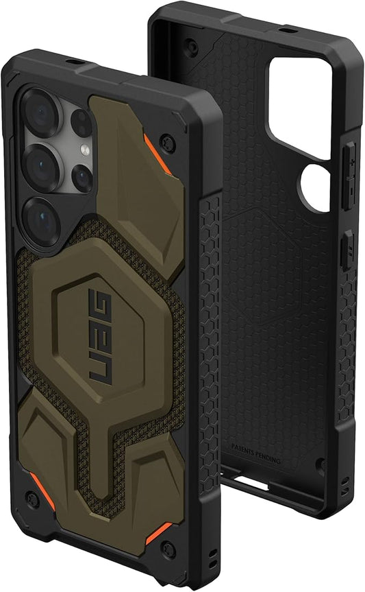 URBAN ARMOR GEAR UAG for Samsung Galaxy S25 Ultra Case 6.9" Monarch Pro - Compatible with Magnetic Charging Premium Rugged Military Drop Tested Protective Cover, Kevlar Element Green