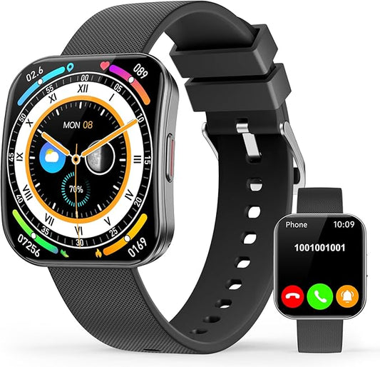 Smart Watch for Men Women, Answer/Make Calls, New 1.85"HD AMOLED Curved Display Fitness Watch with Blood Pressure Sleep Heart Rate Monitor, AI Dial, AI Q&A,110+ Sports True IP68 Waterproof Smartwatch