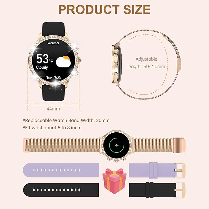 Smart Watches for Women (Answer/Make Call), Colesma Smart Watch for Android & iPhone, 1.32" HD Fitness Tracker Watch Sleep/Heart Rate/SpO2 Monitor Pedometer Waterproof Smartwatch,Multiple Sports Modes