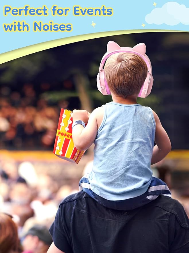 Dr.meter Ear Muffs for Noise Reduction: 32dB SNR Noise Cancelling Headphones for Kids with Adjustable Head Band, Kid Ear Hearing Protection for Autism Sensory, Monster Truck, Concert w/DIY Stickers