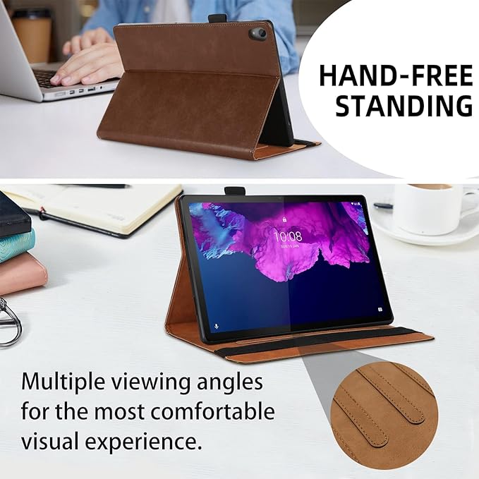 TIPOYOPOO Case for Lenovo Tab P11(TB-J606F/J606X)/Tab P11 Plus (TB-J616F/J616X) 11 inch Business Slim PU Leather Protective Case Shell with Card Holder Folio Stand Cover for Lenovo Tab P11 /P11+ 11"