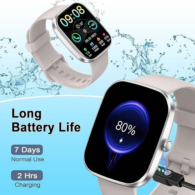 Smart Watch(Answer/Make Call), 1.91" Smartwatch for Men Women, NEW Fitness Watch with 110+ Sport Modes, Fitness Activity Tracke with Pedometer/Sleep Monitor/Heart Rate/IP68 Waterproof, for Android iOS