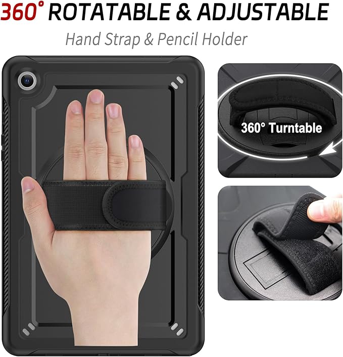 ZenRich Case for Samsung Galaxy Tab A9 Plus / A9+ 5G 11" 2023 (SM-X210/X216/X218),Heavy Duty Shockproof Protective Case with 360 Rotating Kickstand Hand & Shoulder Belt for Galaxy Tab A9 Plus 11 inch