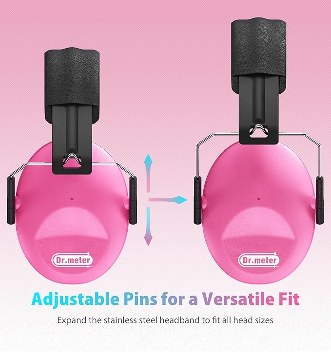 Dr.meter Ear Muffs for Noise Reduction: SNR27.4 Noise Cancelling Headphones for Autism with Adjustable Headband - Kids Ear Protection for Monster Truck, Airplane, Fireworks, Concerts and Kids Autism