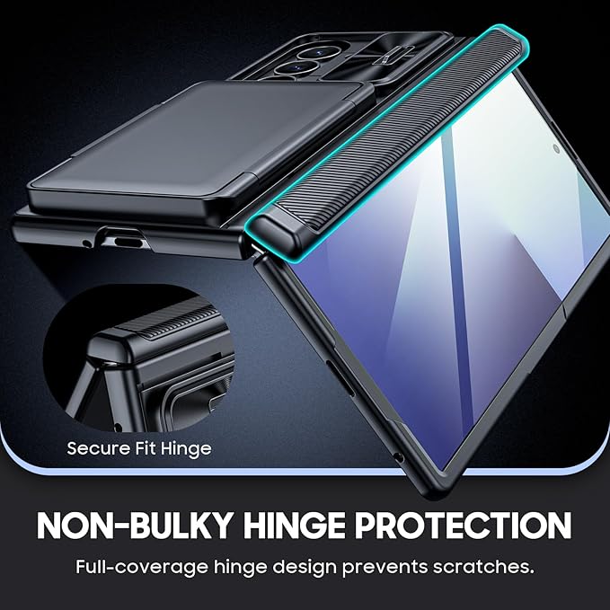 for Samsung Galaxy Z Fold 7 Case Wallet RFID [Cards Holder][Camera Cover][Kickstand] Full Body Shockproof Silicone Protective Phone Case for Galaxy Z Fold 7 Case(Black)