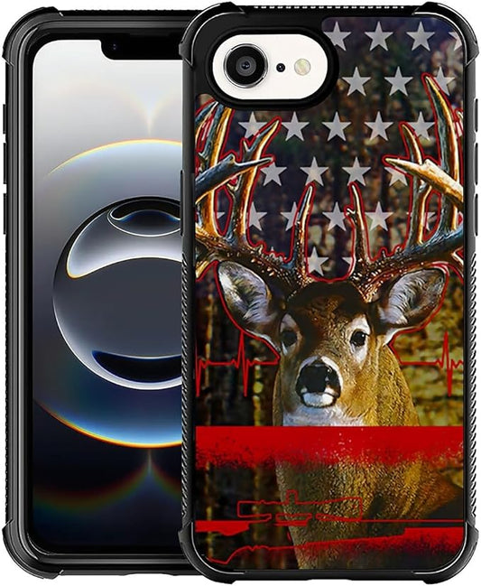 Compatible with iPhone 16e Case,Deer Hunting Phone Cover for Men/Women,Soft TPU Anti-Skid Thread and Four Corner Anti-Collision Protection Case Compatible with iPhone 16e 6.1inch