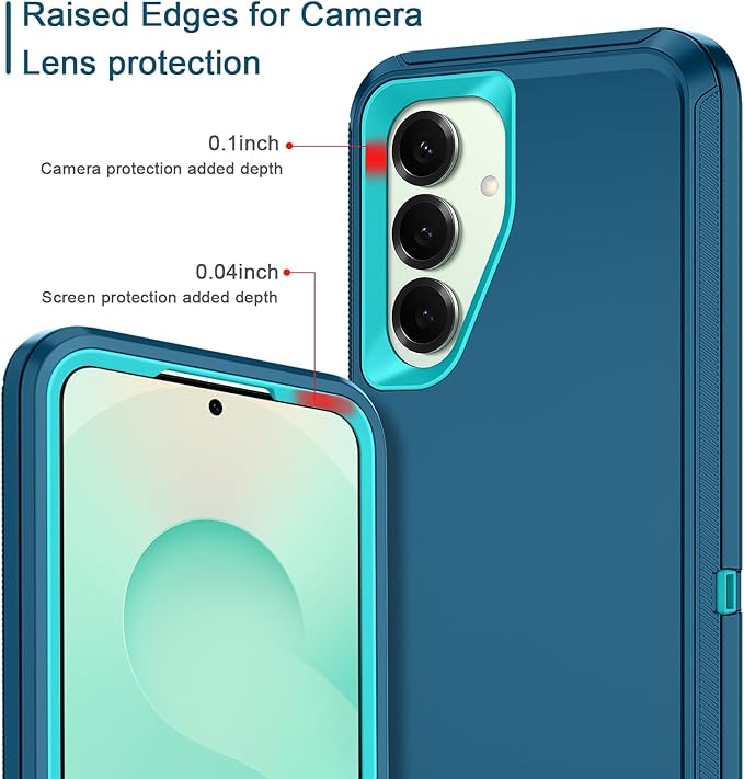 for Samsung Galaxy S25 Plus Case Heavy Duty Protective Shockproof Dropproof 3-Layer Full Body Protection [Without Screen Protector] Tough Rugged Case for Galaxy S25 Plus,Turquoise