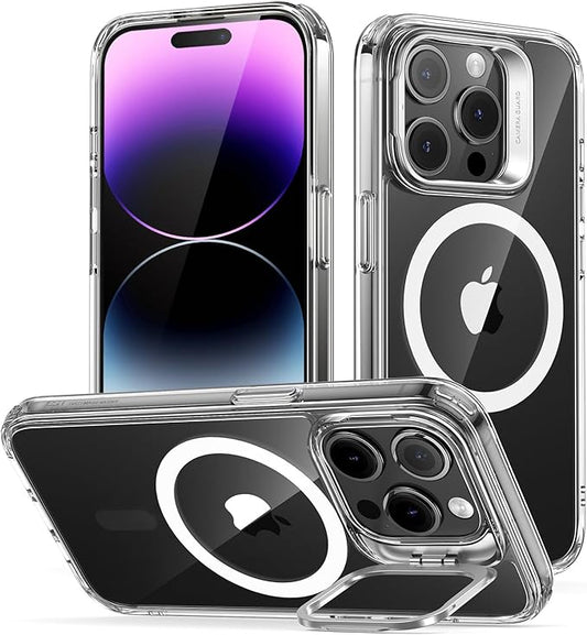 ESR for iPhone 14 Pro Case, Compatible with MagSafe, Built-in Camera Ring Stand, Military-Grade Protection, Magnetic Phone Case for iPhone 14 Pro, Classic Kickstand Case (HaloLock), Clear