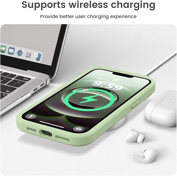 Vooii Compatible with iPhone 16e Case, Liquid Silicone Upgrade [Camera Protection] [Soft Anti-Scratch Microfiber Lining] Shockproof Phone Case for iPhone 16e 6.1 inch - Matcha