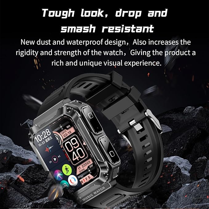 Smart Watch (Answer/Make Calls) for Women Men, Smartwatch with Headphones,110+ Sports Activity Trackers,1.96" HD Fitness Watch with Heart Rate Monitor Sleep Monitor, for iOS Android (Black)