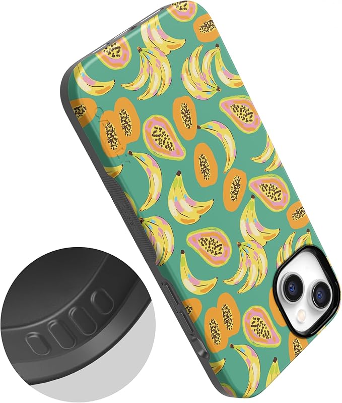 Casely iPhone 14 Case | Papaya Palms | Dippin' Daisy's Tropical Vacation | Compatible with MagSafe | Bold Protective Design