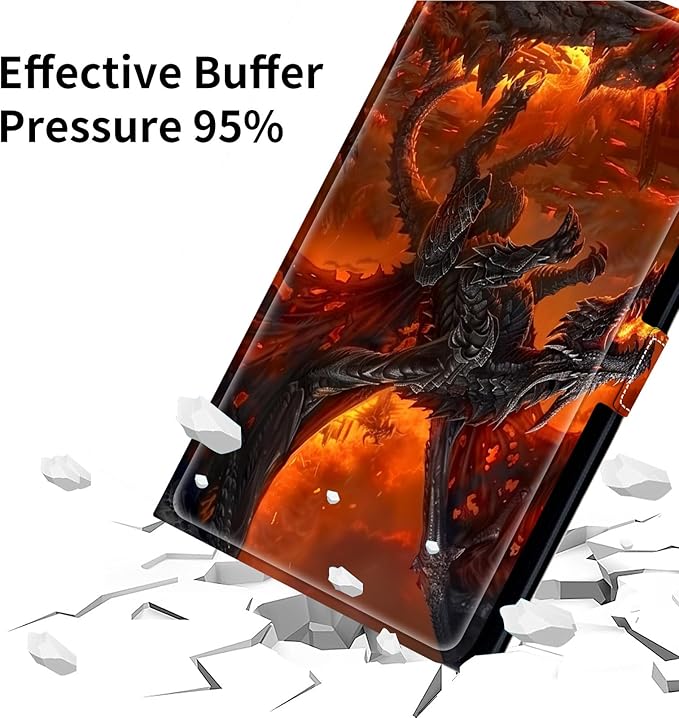 for Lenovo Tab M9 Case,9 inch Tablet Cover, Magnetic Closure Travel Portable Protective Case with 360 Degree Rotating Stand for Lenovo Tab M9 TB-310FU 2023-Angry Firedragon