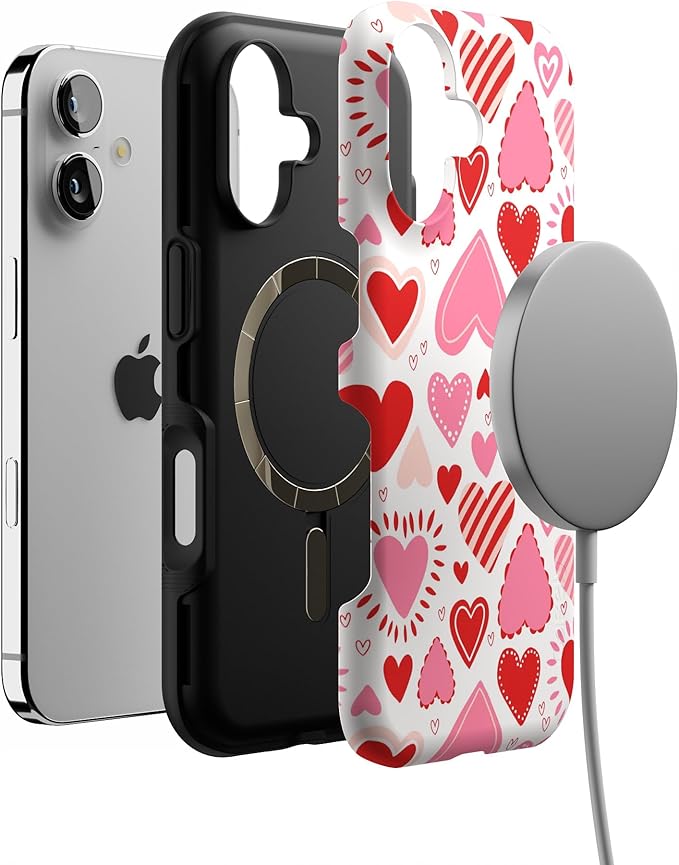 Casely iPhone 17 Case | Love Struck | Heart Stickers | Bold Protective Design | Compatible with MagSafe